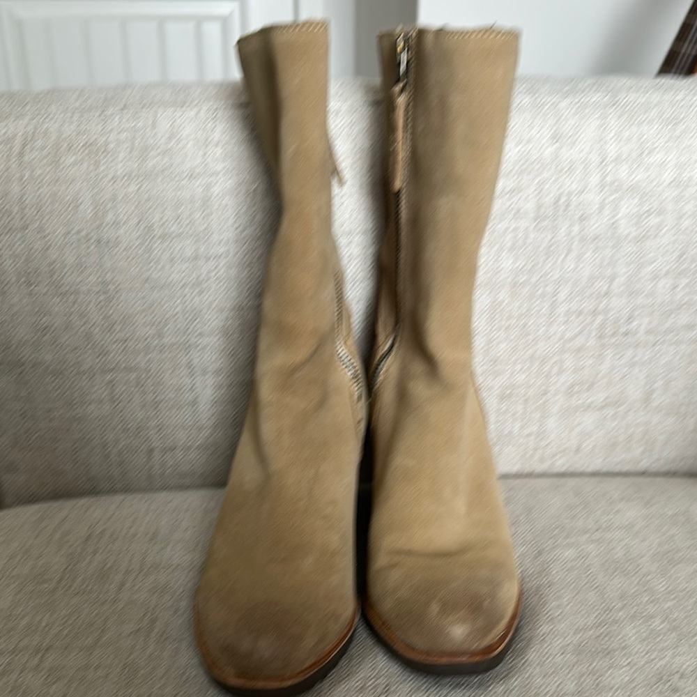 Sorel Tan Wedge Boots with Suede Finish